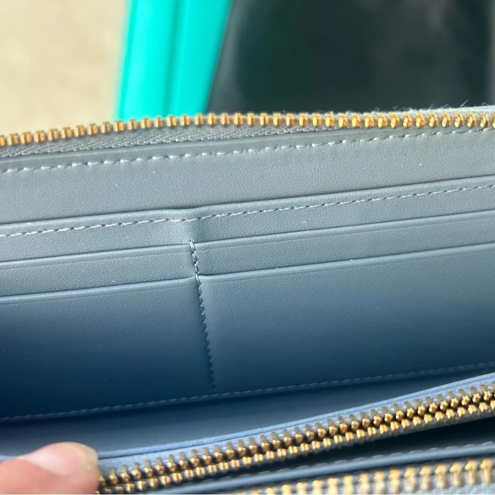 Lady Dior Voyageur Wallet Cloud Blue Cannage Lambskin